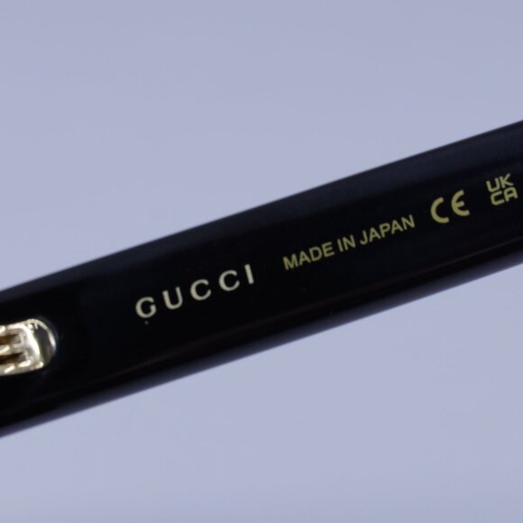 Gucci GG0034SAN 001 Sunglasses Black Square Frame, Grey Lenses - Picture 8 of 12